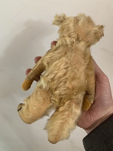 EARLY Antique Mohair JOINTED TEDDY BEAR WITH GLASS EYES