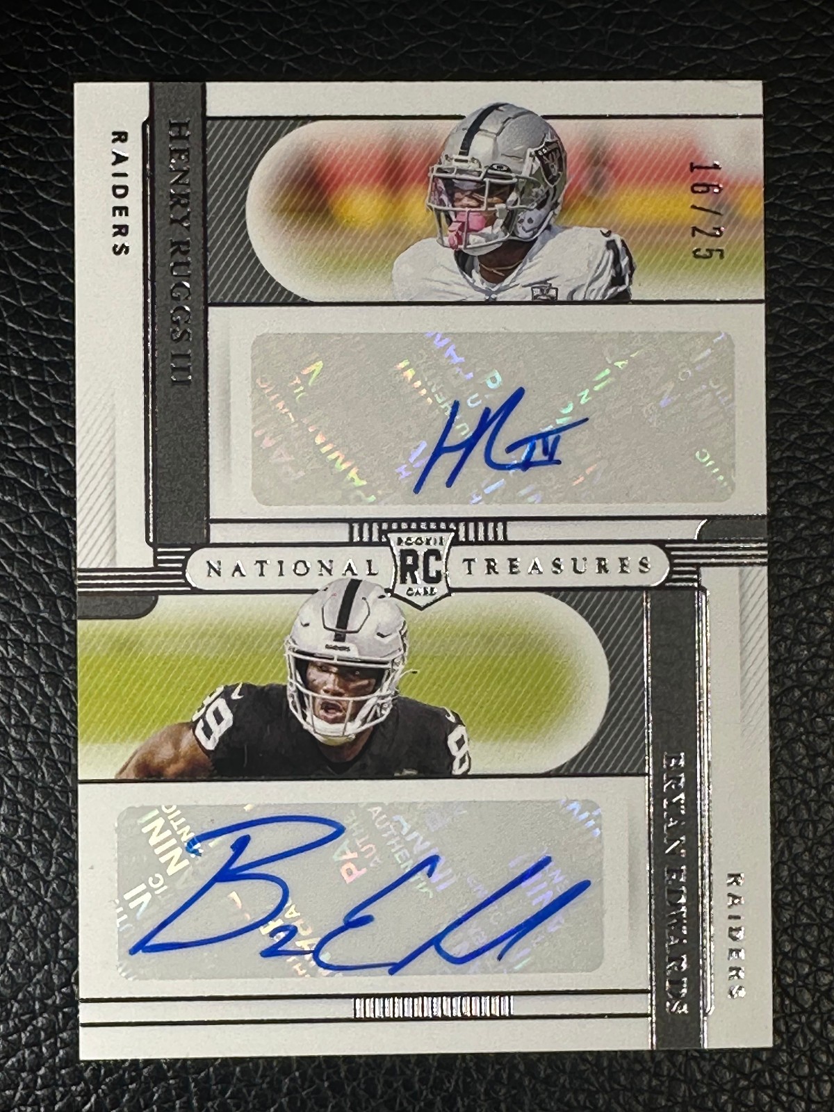 2020 National Treasures Henry Ruggs III Bryan Edwards 16/25 Auto RC Rookie