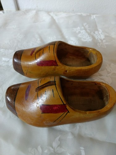 Hand Carved Klompen Wooden Dutch Shoes Clogs Holland Size Child 8