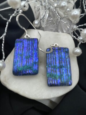 Handmade Dichroic Glass Earrings- LOVE THAT GLASS- Newest glass! 