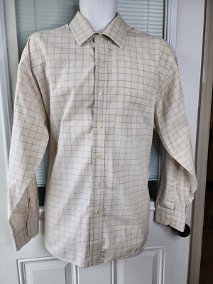 George Shirt Mens XL Gray And Red Striped Short Sleeve Pocket 100% Cotton 