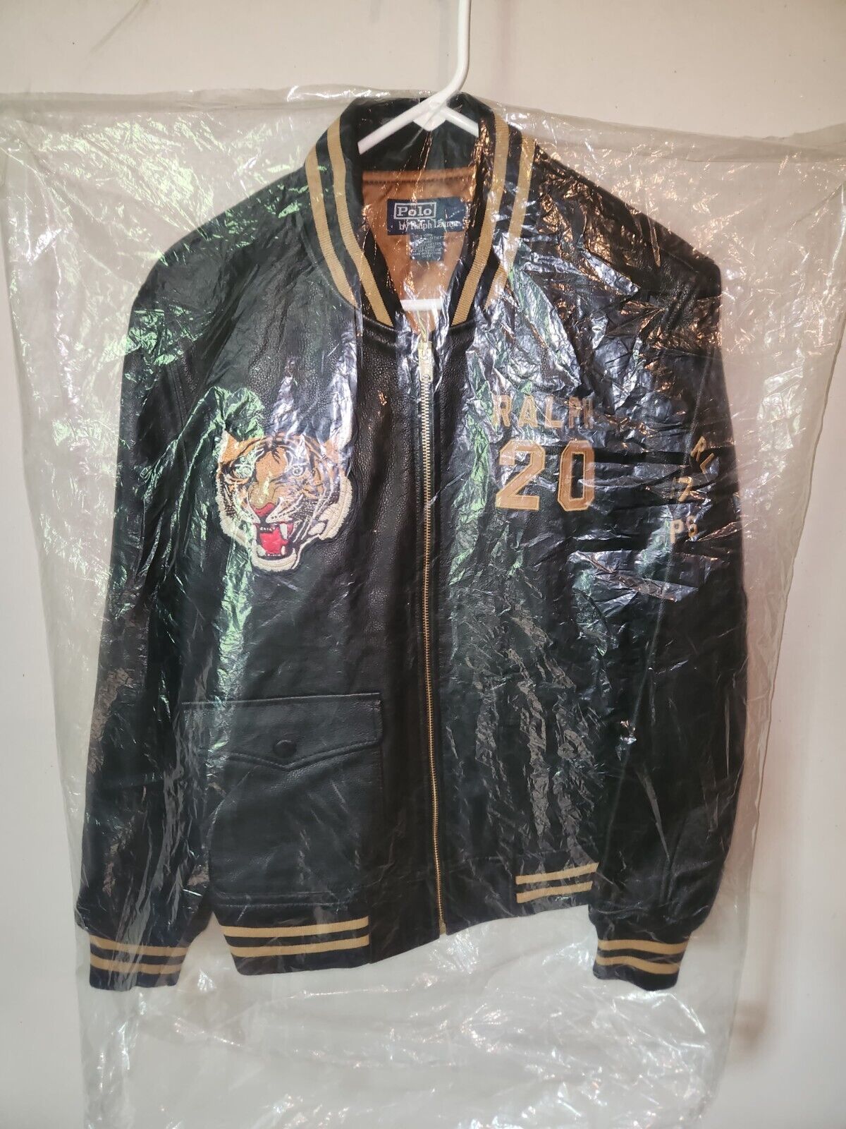 NEW Ralph Lauren Polo RL Naval Tigers Leather Jacket - Men's NEW Ralph Lauren Polo RL Naval Tigers Leather Jacket - Men's