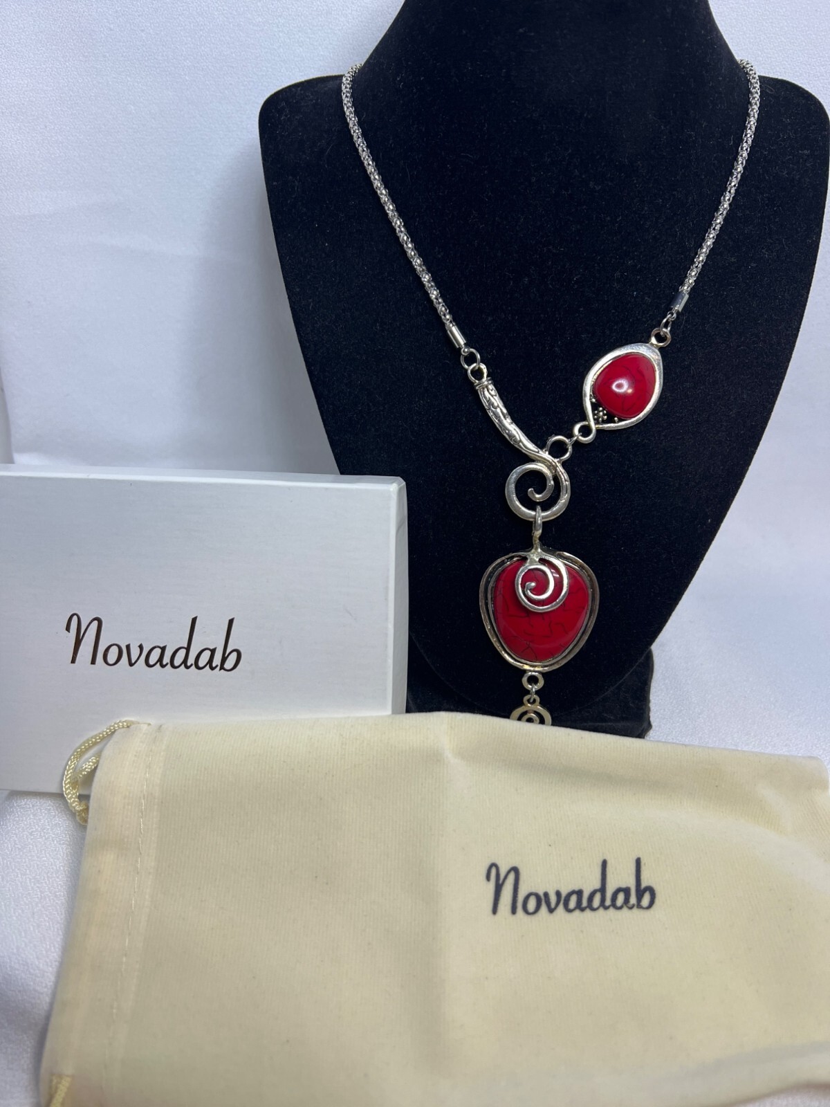 【2plan】24SS★ [LAN ARCHIVE] Rubid Stone Necklace Vintage Two Stone Ruby Necklace | LUO