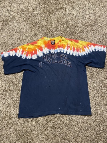 Vintage Harley Davidson Tie Dye Shirt ￼Decatur, ILL Men's