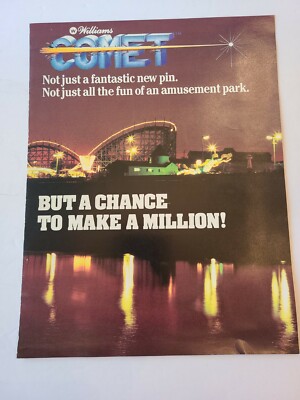 Williams COMET Pinball Arcade Machine Ad Flyer Brochure OPENS ORIGINAL 