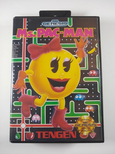 Ms. Pac-Man (Sega Genesis, 1991) Complete in Box CIB (Tested & Works!)