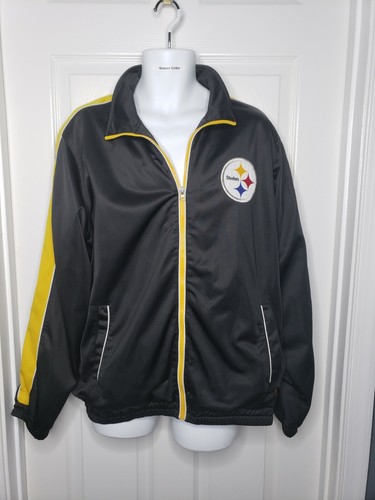NFL Pittsburgh Steelers Embroidered Mens Full Zip Jacket Sz