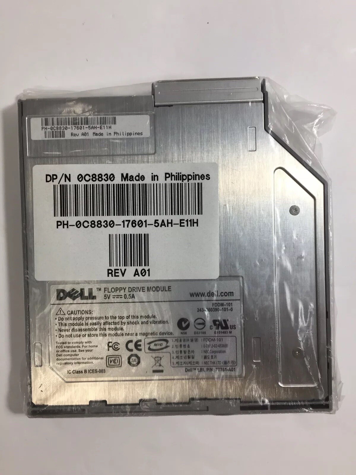 Dell FDDM-101 Floppy Drive Module With Soft Case and USB cord OEM New Sealed