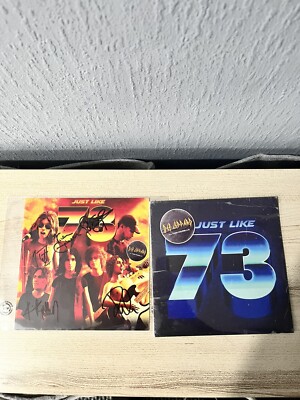 Def Leppard Just Like 73 7'' Blue Vinyl & Signed Autographed Print