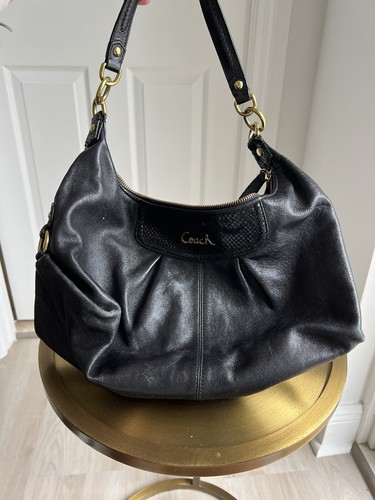 ★ Fallett★ posh bag black FA2301BG06BK Coach Purse Handbag Ashley Leather Satchel F1260-F19761