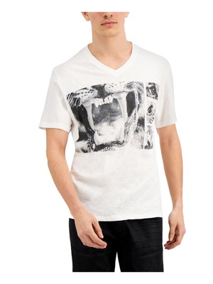 

INC Мужская белая футболка с рисунком, Белый, 100101552