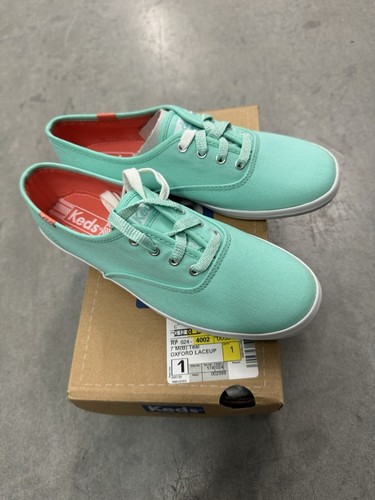 NIB Keds Champion Oxford Teal Canvas Sneakers Women's US
