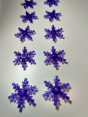New Snowflake Transparent Purple #42409   10 Pieces Custom & Compatible