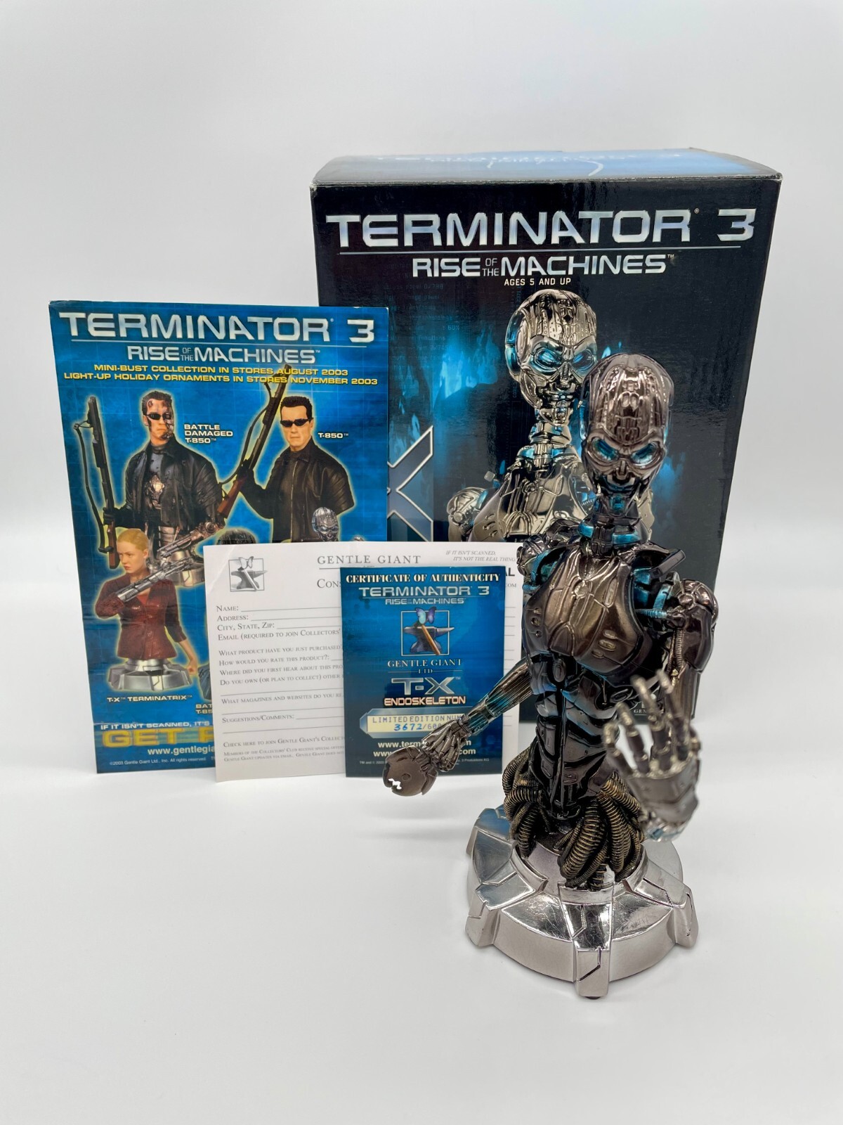 Terminator 3 T-X Endoskeleton Bust Gentle Giant Statue #3672 of