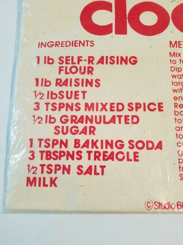 Studio 66a SCOTLAND Grannie's Dumpling Cloot 100% Cotton Handprinted           W