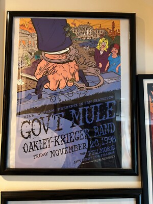 allman brothers poster govt mule signed by Duane Betts  & Berry OakleyJr framed