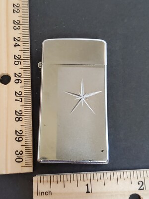 Vintage Scripto Butane Midcentury Lighter Etched Cross Hipster Retro untested 