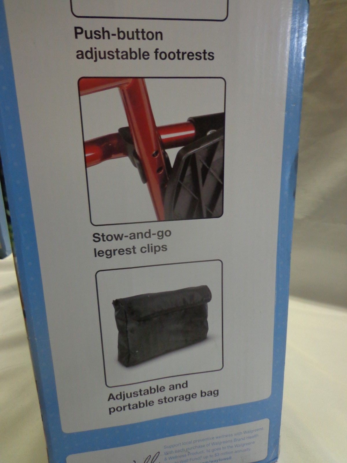 Medline Walgreens Ultra Light Transport Chair Burgundy Up To 300 LBS