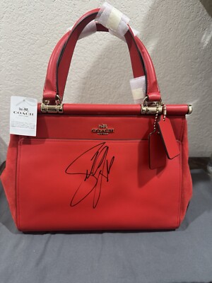 NWT COACH COLLABORATION SELENA GOMEZ RED LEATHER HANDBAG SIGNED!! RARE LMT ED