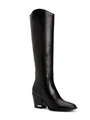 

CALVIN KLEIN Womens Black Gel Pod Нескользящие кожаные ботинки на каблуке Massie, Черный, E00370