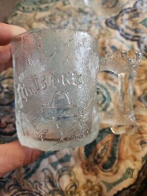 Vintage 90s McDonalds Flintstones Glass Mug Cup 1993 Clear Bone Handle coffee