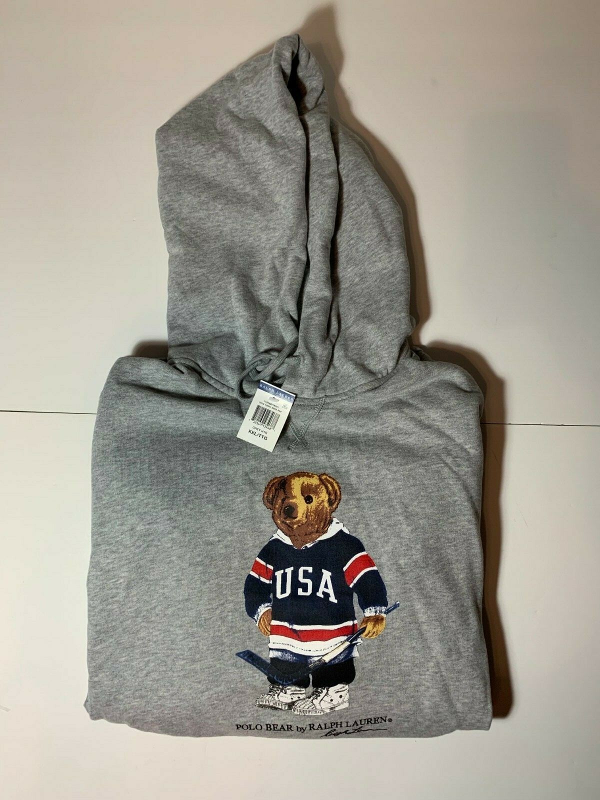 NEW NWT POLO RALPH LAUREN HOCKEY BEAR HOODED SWEATSHIRT SIZE XXL HOODIE USA  XL | eBay