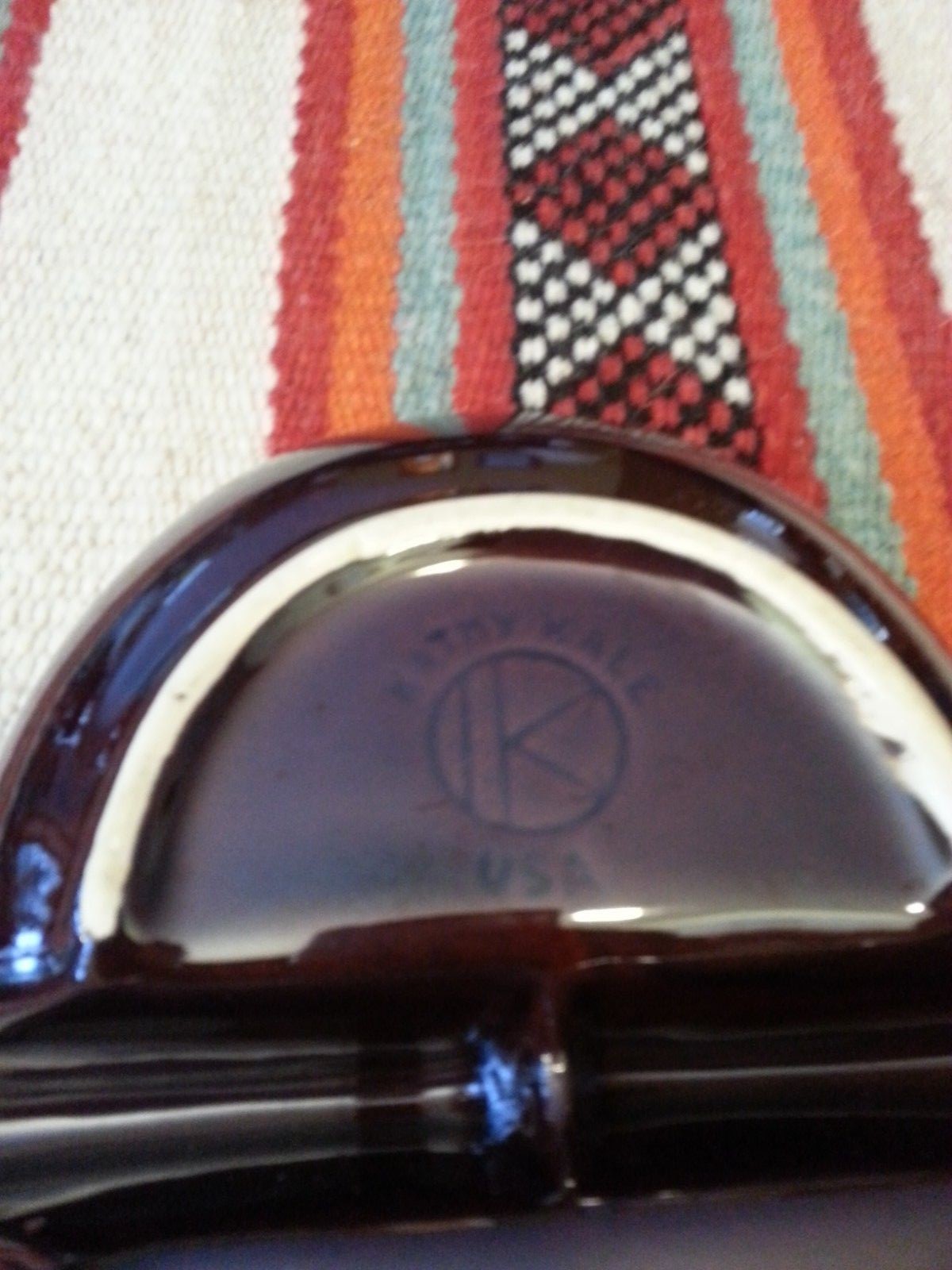 McCoy Brown Drip Kathy Kale Ceramic Divided Serving Bowl