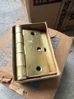 Vintage Hager Hinge No 1150-DB Hinges and Screws Brass 3  inch.