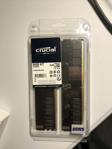 NEW* Crucial 64GB DDR5 4800 RAM (2x32GB kit) (CT2K32G48C40U5