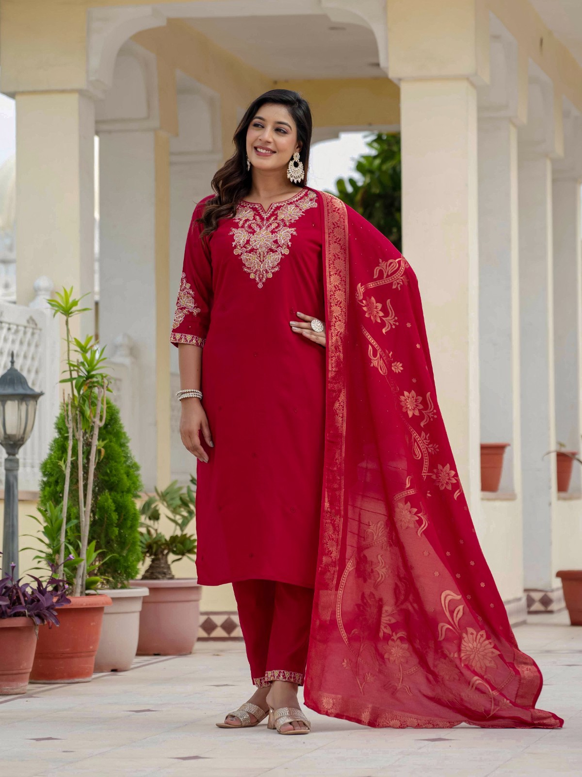 Women Premium Roman Silk Kurti Readymade Designer Tunic Top Indian Party Wear