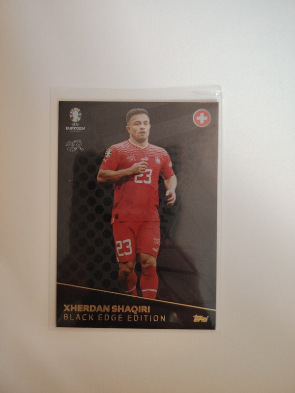 Card Topps Match Attax Euro 2024 Black Edge Edition Shaqiri Toploader # Be 9