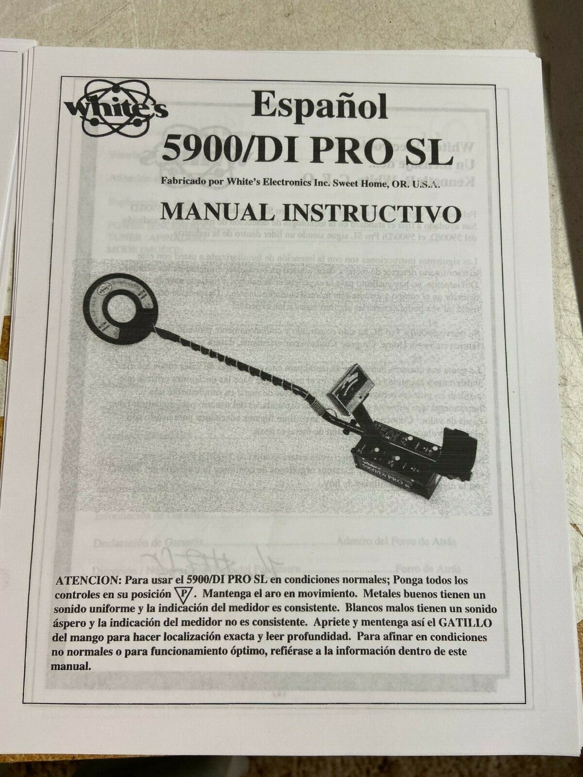 Whites 5900 Pro Metal Detector Metaldetectori