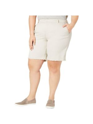 Женские бежевые шорты с потертостями STYLE & COMPANY Plus 18W