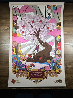  Willie Wonka  Art Screen Print Movie Poster By Murugiah Numbered X/175 BNG
