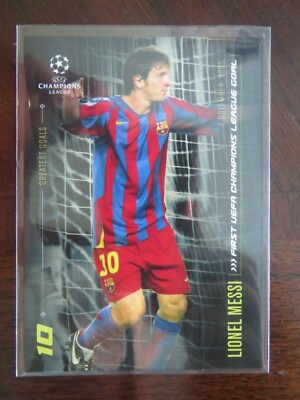 2020 Topps Designed by Messi First UEFA Champions League Goal  Ship W/ Tracking