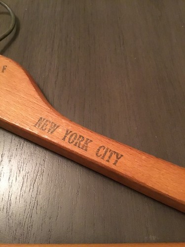 Vintage Wood Clothes Hanger Hotel Taft Zeckendorf Hotel New York City 44/STM