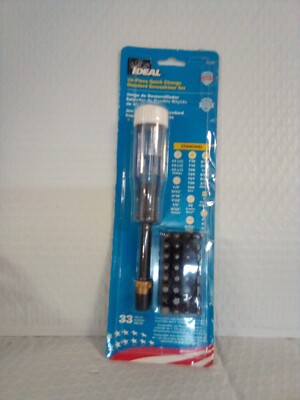 Ideal 33pc Quick Change Screwdriver Set, Torx, Sq, Hex, Ph, 35-934 #349 K2