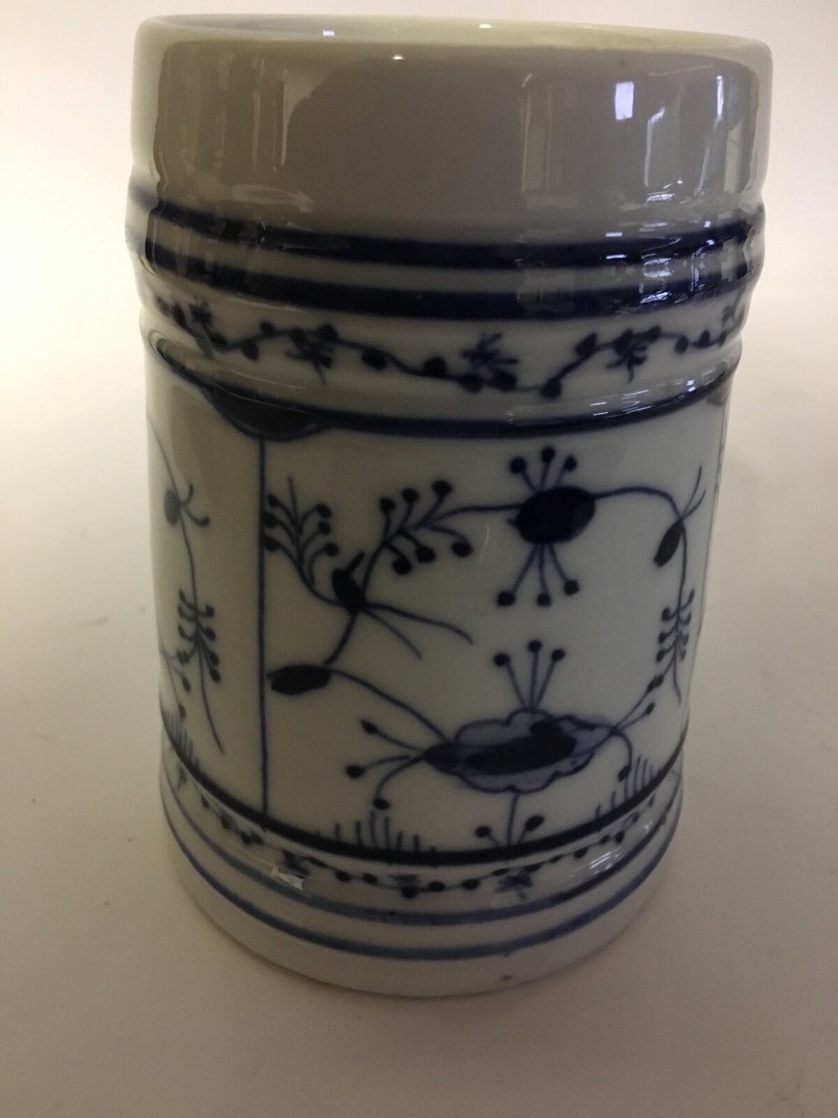 antique Meissen porcelain stein blue white onion Germany Tankard Mug Cup