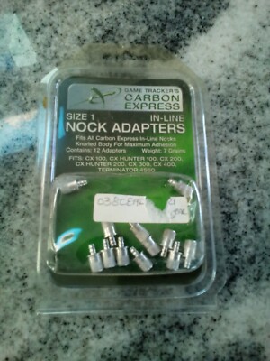 Game Tracker s Carbon Express in-Line Nock Adapters 12 Pack 7 Grains size 1