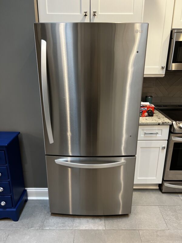 New LG silver refrigerator