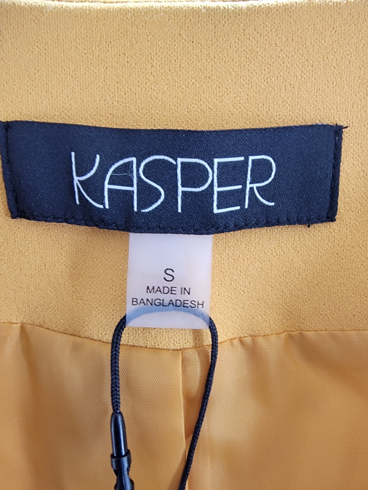 Kasper Collarless Open-Front Long-Sleeve Jacket Women's S Golden Signature Solid - Picture 9 of 16