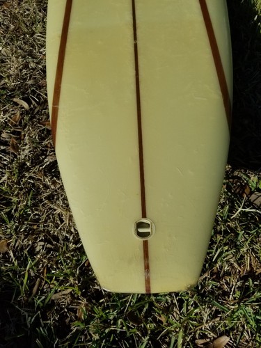 Vintage RED FIN #001  by Mike Hyson Surfboards made 1995 -Triple Stringer