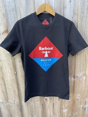 Barbour Beacon T Shirt Black Small Brand New With Tags Tee Logo Slim Fit