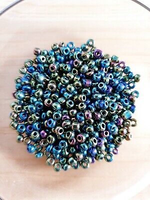 100 x REGENBOGENFARBEN Glasperlen ♥ zum Basteln/Schmuckherstellung Beads Ø 4mm