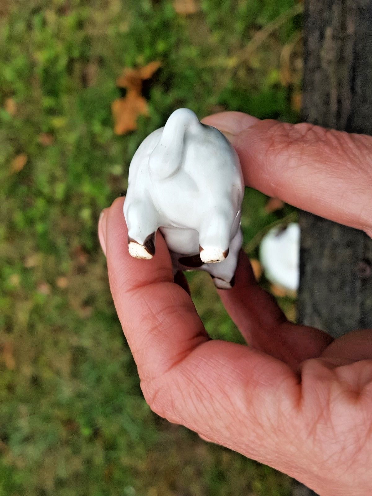 Vintage Painted Bisque Miniature Pig-Hog Figurine