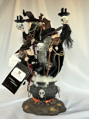 Katherine's Collection Halloween 3 Witches Cauldron Candelabra Candle Holder