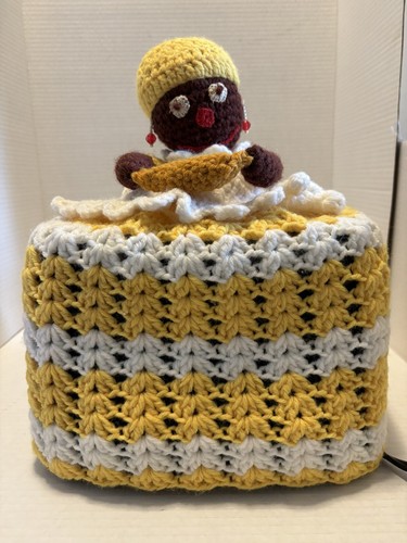 Cover  Crochet African American  Doll. Hand Made. One Of A Kind.