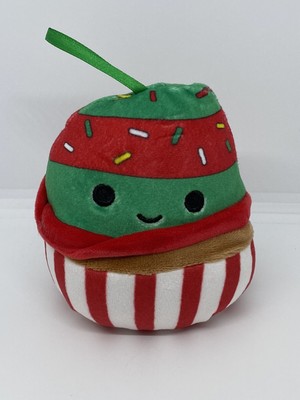 Squishmallows Holiday Christmas Ornament Chantal Red Green Cupcake 4  Single