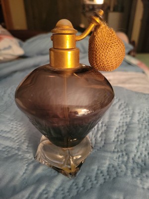 DeVilbiss Perfume Atomizer Bottle  Hand Blown Purple and  Clear Glass 
