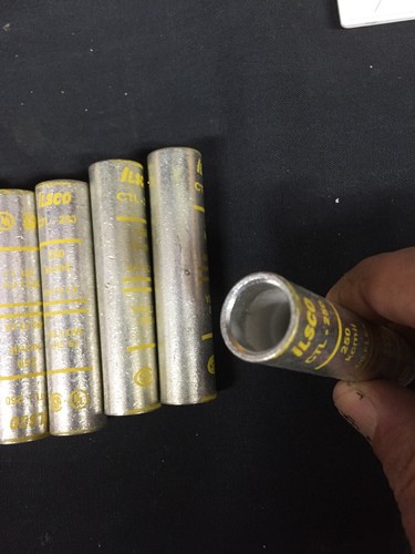 6 ILSCO CTL-250 250 Copper Compression Sleeve,  Long Barrel